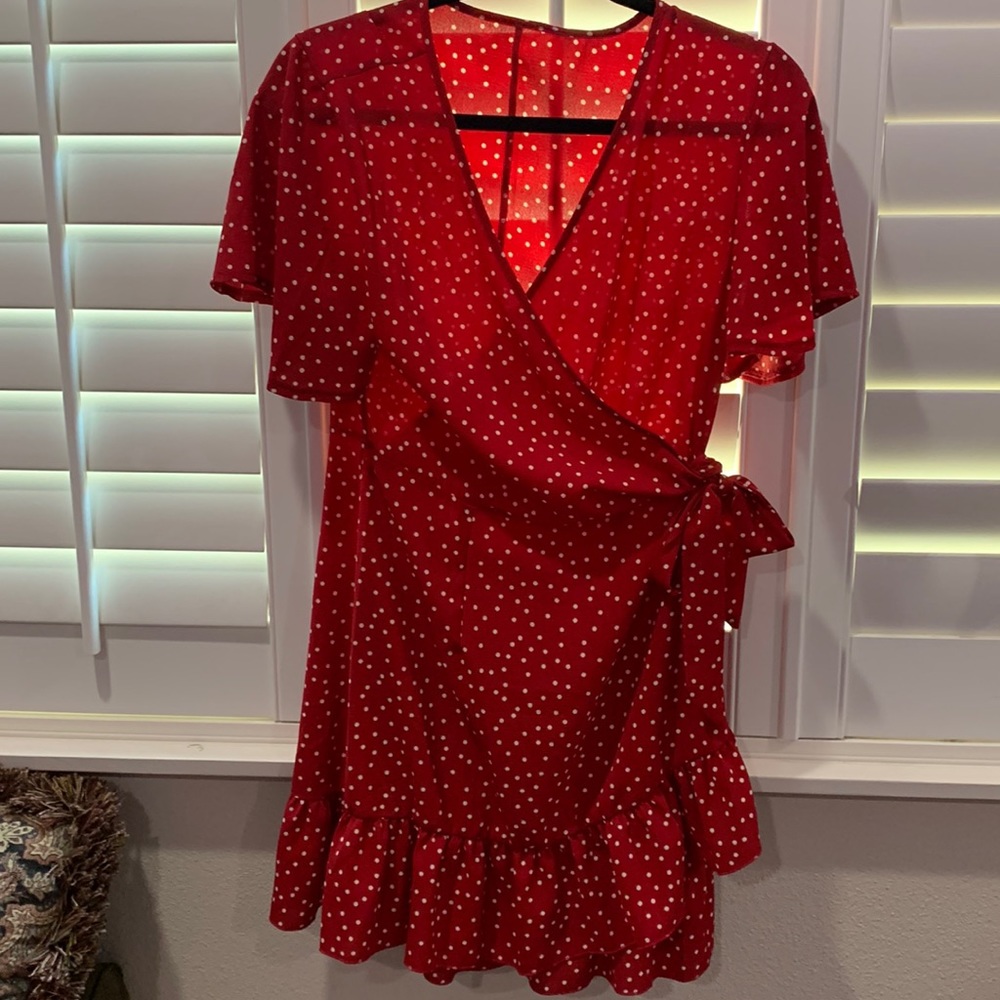 Cross Front Over Red Dress